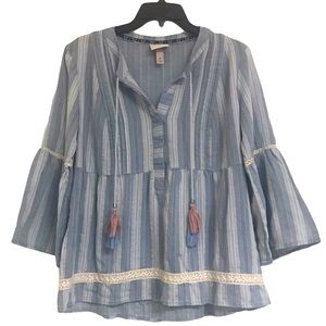 Knox Rose Boho peasant blouse medium